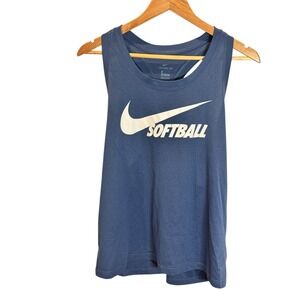 Nike Dri Fit Softball Tank Top Womens Blue Racerback Athletic Tee Large